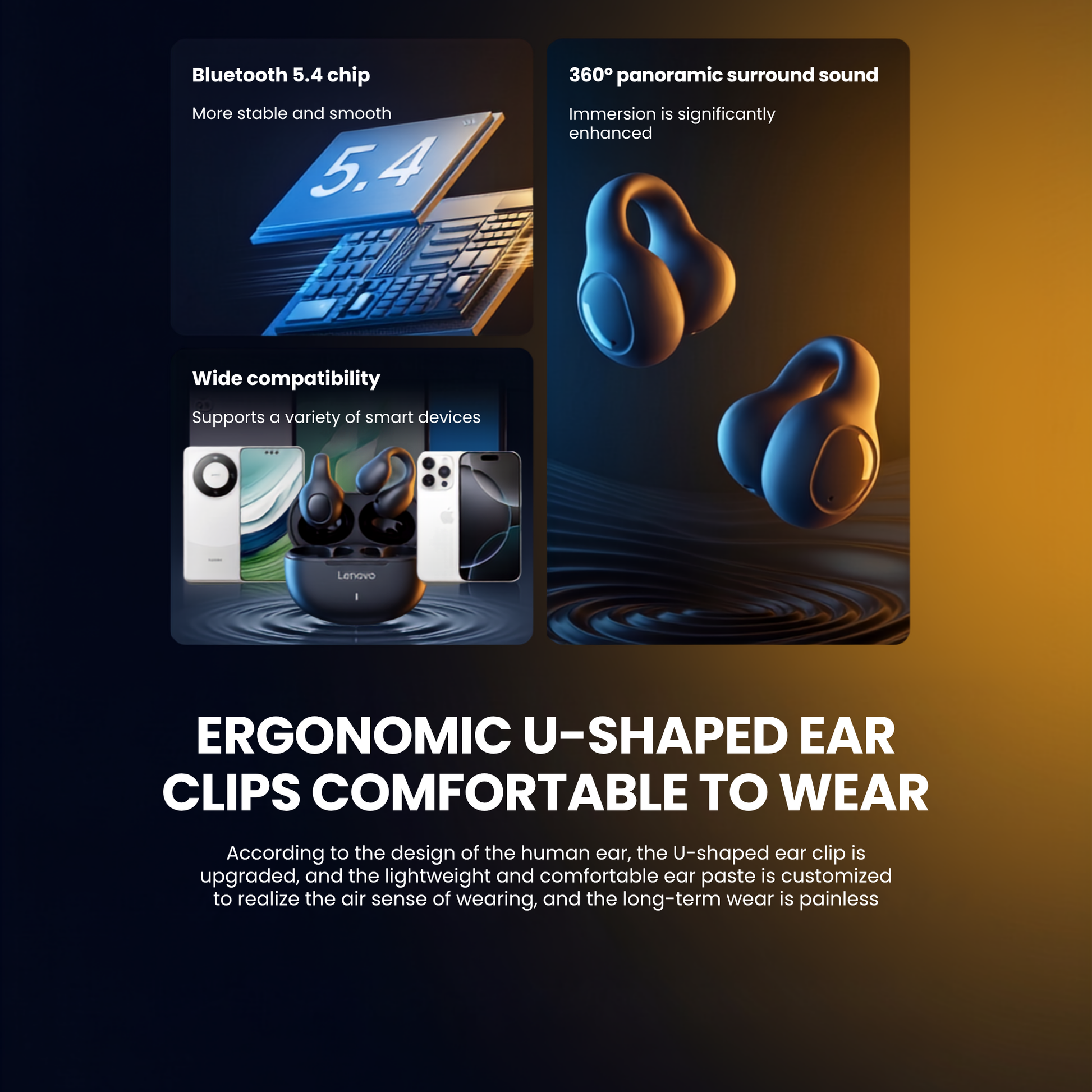Lenovo EA420 Open-Ear Wireless Earbuds
