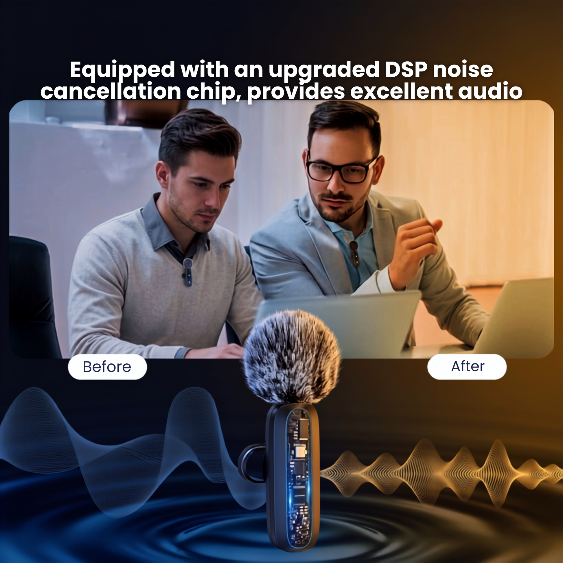 HITOZON Professional Wireless Lavalier Microphone