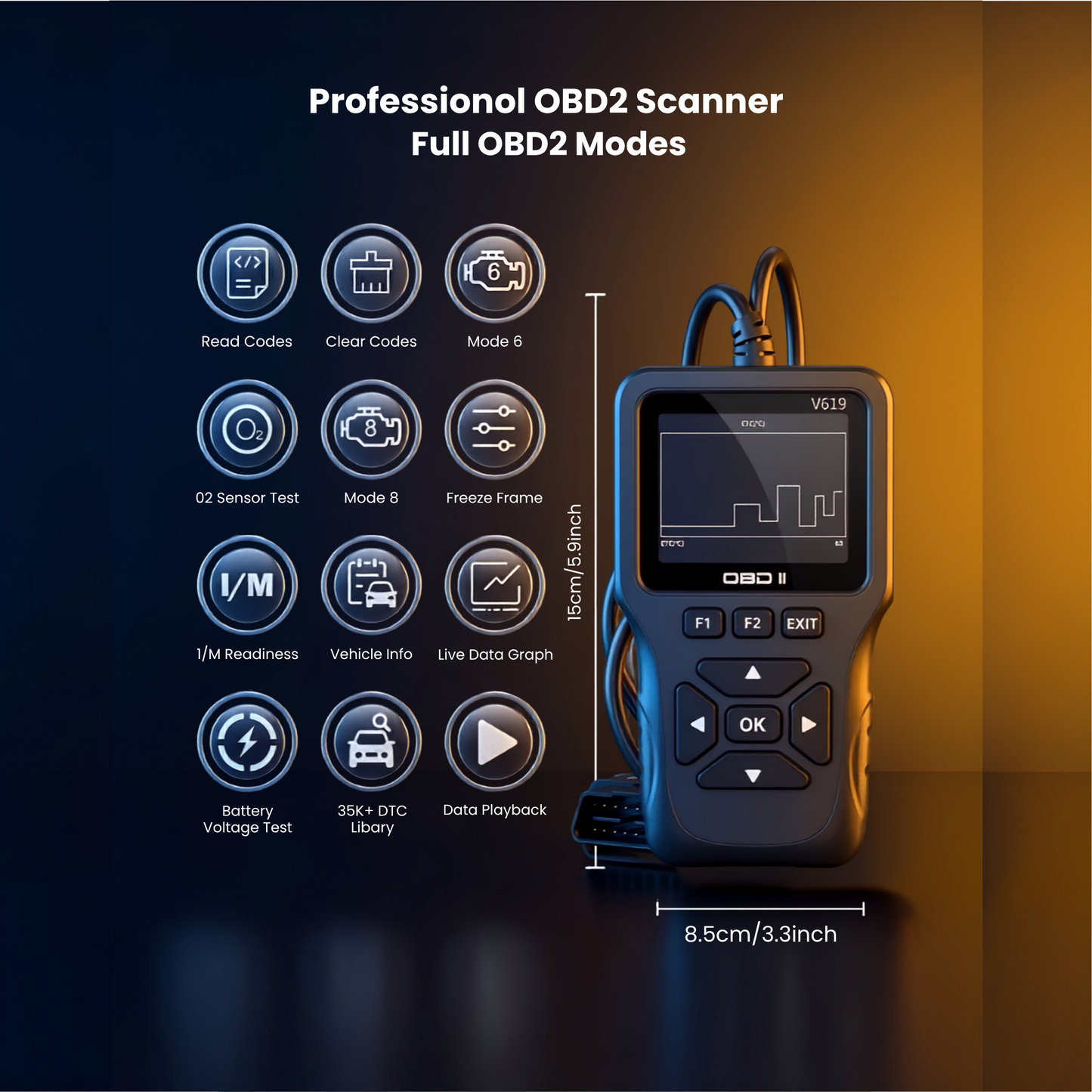 Handheld OBD2 Diagnostic Scanner