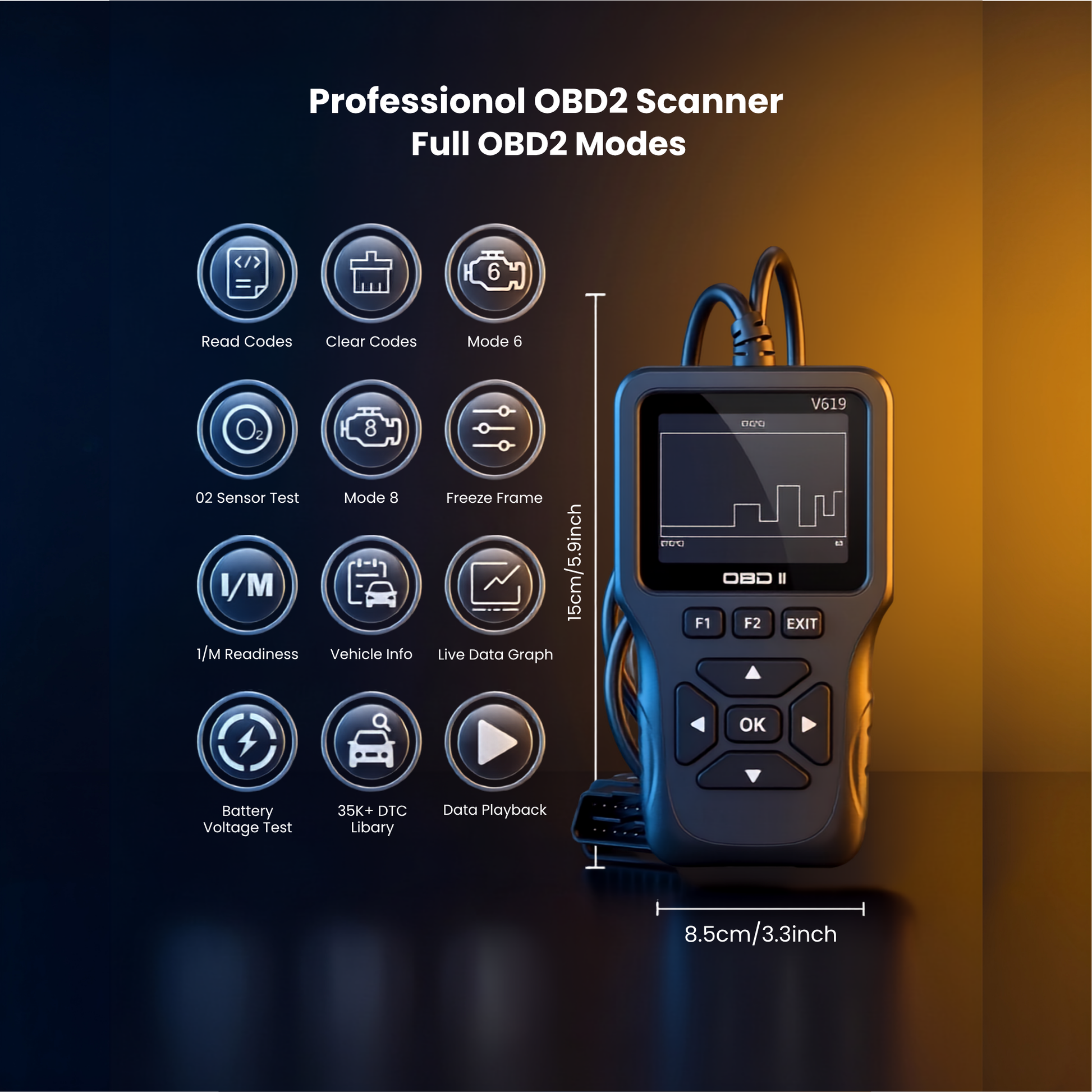 Handheld OBD2 Diagnostic Scanner
