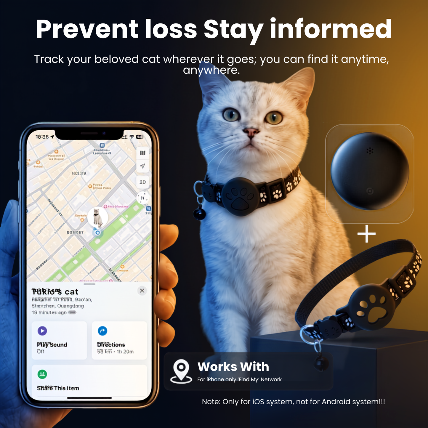 Smart Cat Collar Locator Set iOS